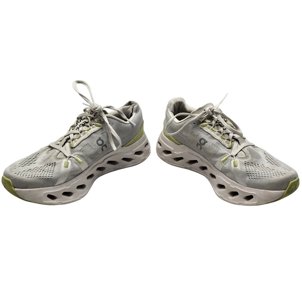 On Cloudsurfer Running Shoes Glacier White Lime Women US 9.5 CloudTec Phase Gorp